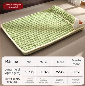 Covoraș de dormit pentru pisici și câini, disponibil pentru canisa detașabil și lavabil, pentru patru anotimpuri, pat universal pentru animale de companie, iarnă caldă, covoraș de dormit pentru pisici
