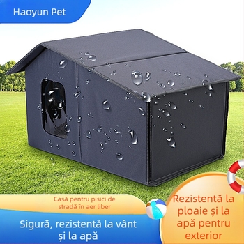 Cușcă pentru pisici vagaboande în aer liber, din fabrică, impermeabilă, caldă, Four Seasons, universală, detașabilă, pentru curățare, depozitare convenabilă