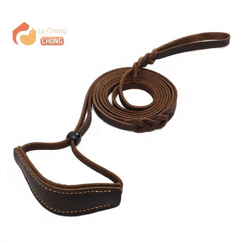 Coarda de tracțiune cu lanț P din piele de vacă susține furnizarea transfrontalieră de comerț exterior cu lanțuri de dresaj pentru câini de talie mică, medie și mare, rezistentă la explozie, pentru câini de talie mică, medie și mare