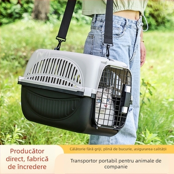 Cutie ușoară pentru pisici, respirabilă, pentru animale de companie, cușcă portabilă pentru călătorii, cutie auto pentru pisici, cutie portabilă pentru animale de companie