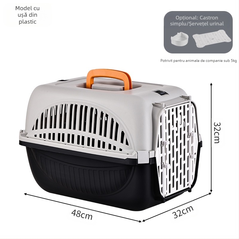 Cutie ușoară pentru pisici, respirabilă, pentru animale de companie, cușcă portabilă pentru călătorii, cutie auto pentru pisici, cutie portabilă pentru animale de companie