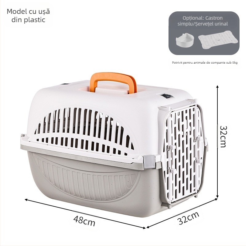 Cutie ușoară pentru pisici, respirabilă, pentru animale de companie, cușcă portabilă pentru călătorii, cutie auto pentru pisici, cutie portabilă pentru animale de companie