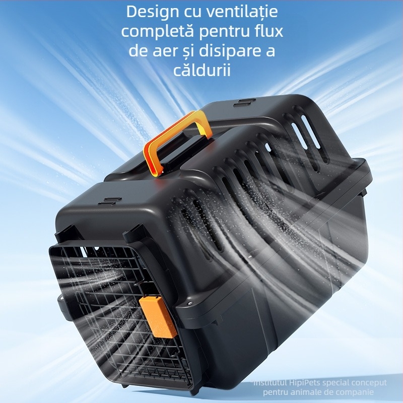 Cutie de aer simplă neagră United Airlines, cu spațiu mare, respirabilă, pentru pisici și câini, articole pentru animale de companie, en-gros