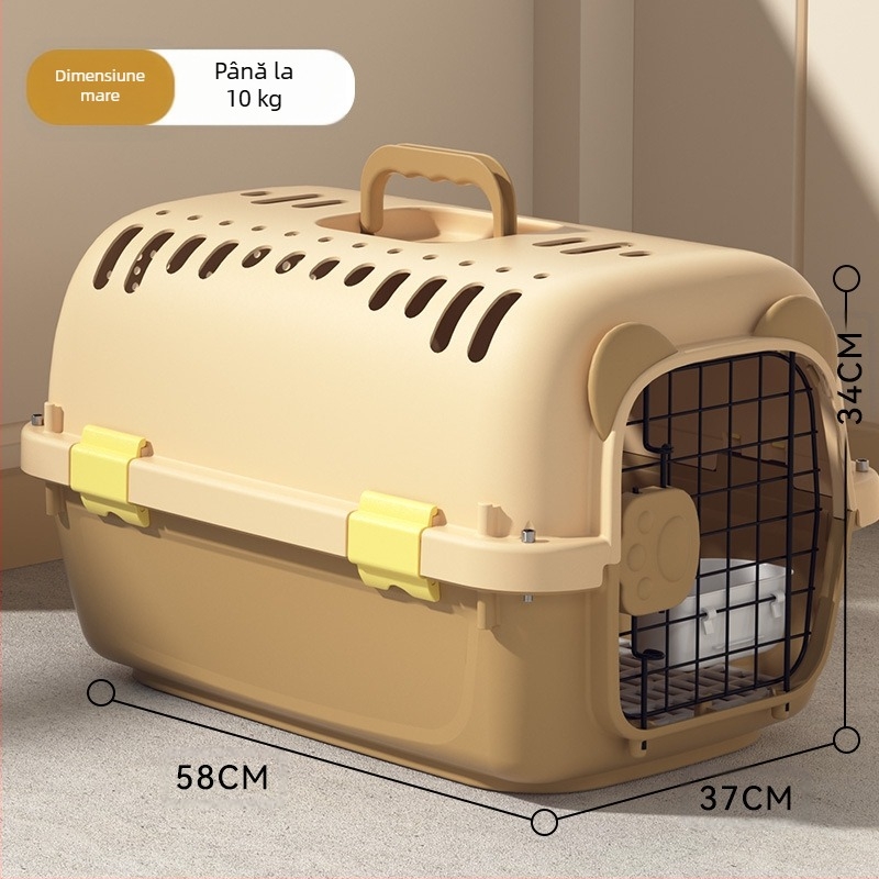 Cutie de aer simplă neagră United Airlines, cu spațiu mare, respirabilă, pentru pisici și câini, articole pentru animale de companie, en-gros