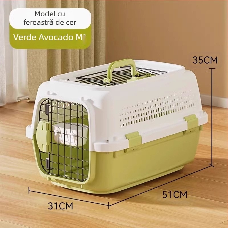 Cutie de aer simplă neagră United Airlines, cu spațiu mare, respirabilă, pentru pisici și câini, articole pentru animale de companie, en-gros