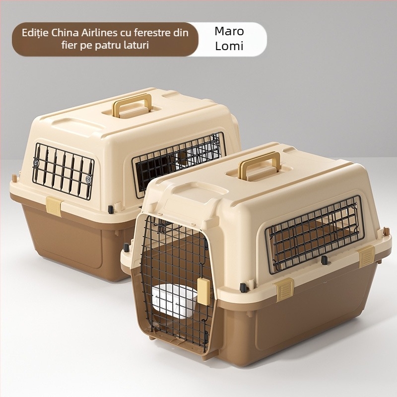 Cutie de aer simplă neagră United Airlines, cu spațiu mare, respirabilă, pentru pisici și câini, articole pentru animale de companie, en-gros