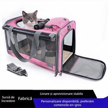 Geantă portabilă pentru animale de companie, cu un singur umăr, tip cross-body, en-gros, din fabrică, geantă pentru câini în aer liber, geantă pentru pisici, geantă pentru animale de companie de mare capacitate, respirabilă și portabilă