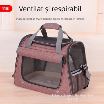 Geantă de transport pentru pisici transfrontalieră, geantă de transport pentru pisici respirabilă, capacitate mare, cușcă pentru pisici, crossbody, portabilă, geantă pentru animale de companie, en-gros