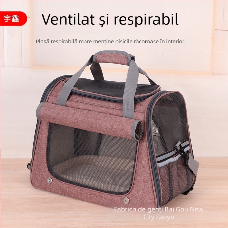 Geantă de transport pentru pisici transfrontalieră, geantă de transport pentru pisici respirabilă, capacitate mare, cușcă pentru pisici, crossbody, portabilă, geantă pentru animale de companie, en-gros