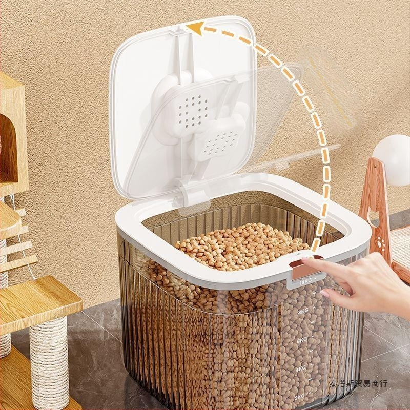 Găleată de depozitare a hranei pentru pisici de uz casnic, hrană pentru câini liofilizată, găleată sigilată, hrană pentru pisici, cutie de depozitare rezistentă la umiditate, găleată de depozitare a cerealelor