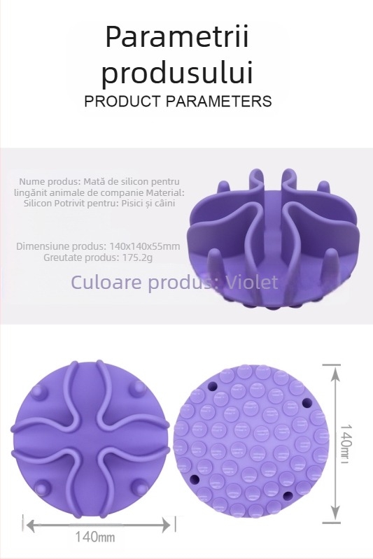 Produs nou în stoc Bol pentru lins din silicon pentru animale de companie, Covoraș de împărțit hrana pentru câini cu ventuză, Bol pentru hrană lentă anti-sufocare pentru animale de companie