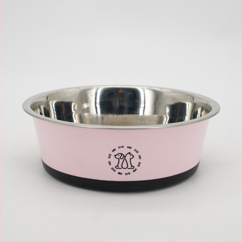 Bol pentru câini din oțel inoxidabil de mare capacitate, cu fund antiderapant, cu desene animate, en-gros, cu amprente de explozie transfrontaliere