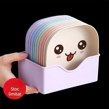 Farfurie pentru scuipat oase, farfurie pentru oase de uz casnic, farfurie pentru oase, farfurie creativă din plastic, farfurie mică cu bază, masă în stil japonez, paie de grâu