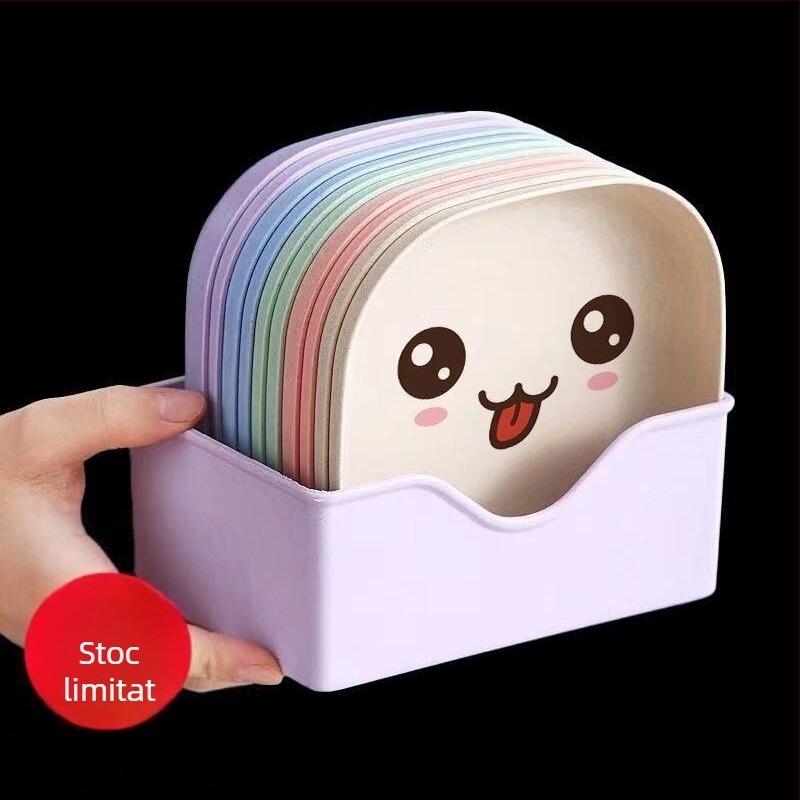 Farfurie pentru scuipat oase, farfurie pentru oase de uz casnic, farfurie pentru oase, farfurie creativă din plastic, farfurie mică cu bază, masă în stil japonez, paie de grâu