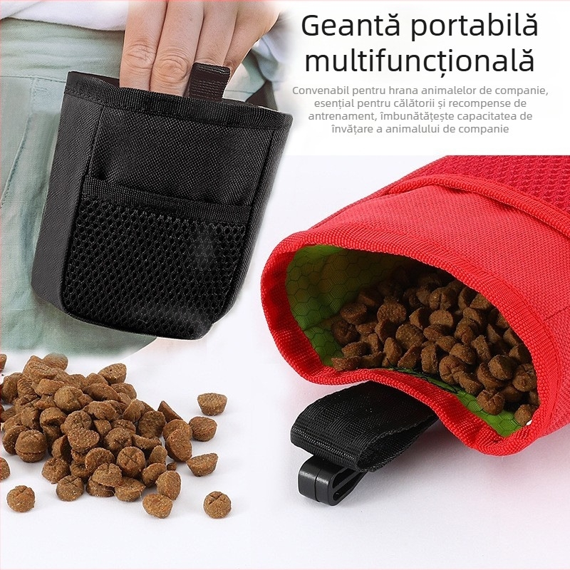 Geantă pentru gustări de animale de companie, vânzare transfrontalieră, geantă portabilă pentru talie pentru ieșiri, geantă pentru plimbări în aer liber cu câini, dresaj, hrană pentru câini