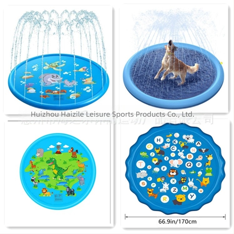 Spot 100CM150C170CM Covoraș de apă pentru copii în aer liber cu delfini, covoraș de apă cu litere din dantelă, covoraș de apă pentru animale de companie