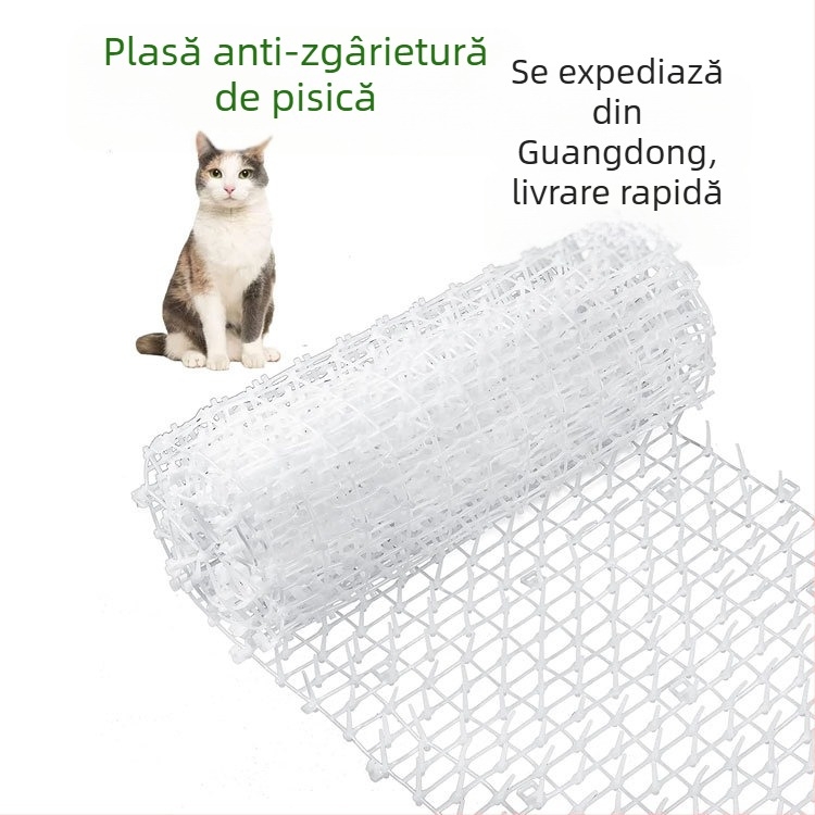 Plasă anti-pisică pentru exterior, rolă, plasă anti-pisică, plasă de izolare din plastic pentru balcon și flori, plasă de înjunghiere pentru pisici, covoraș pentru pisici, plasă de înjunghiere pentru pisici