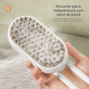 Pieptene de masaj cu spray transfrontalier pentru pisici și câini, spray cu un singur buton, pieptene anti-muște, perie de baie, îndepărtarea părului, pieptene electric pentru animale de companie