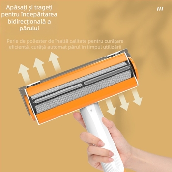 Perie de îndepărtare a părului tip rolă, lipicioasă, pentru curățarea părului de animale de companie, multifuncțională, electrostatică, față-verso, lavabilă, cu artefacte de ras