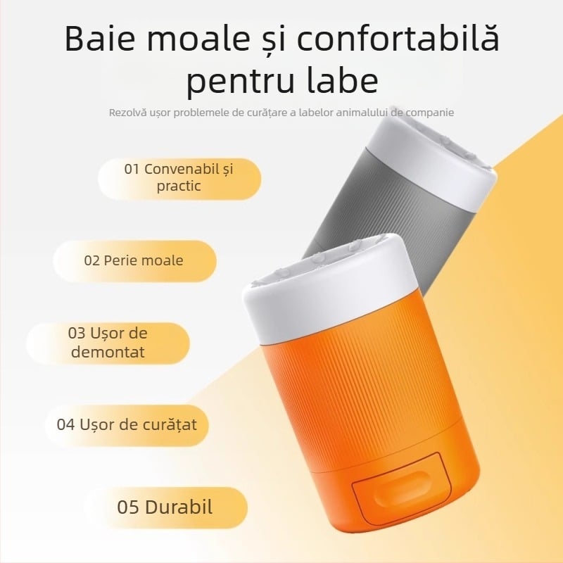 Artefact de spălat picioare pentru câini de companie, nu este nevoie să ștergeți picioarele, spălător automat electric pentru labe de pisică, cană de spălat picioare, consumabile pentru ursuleți de pluș pentru căței