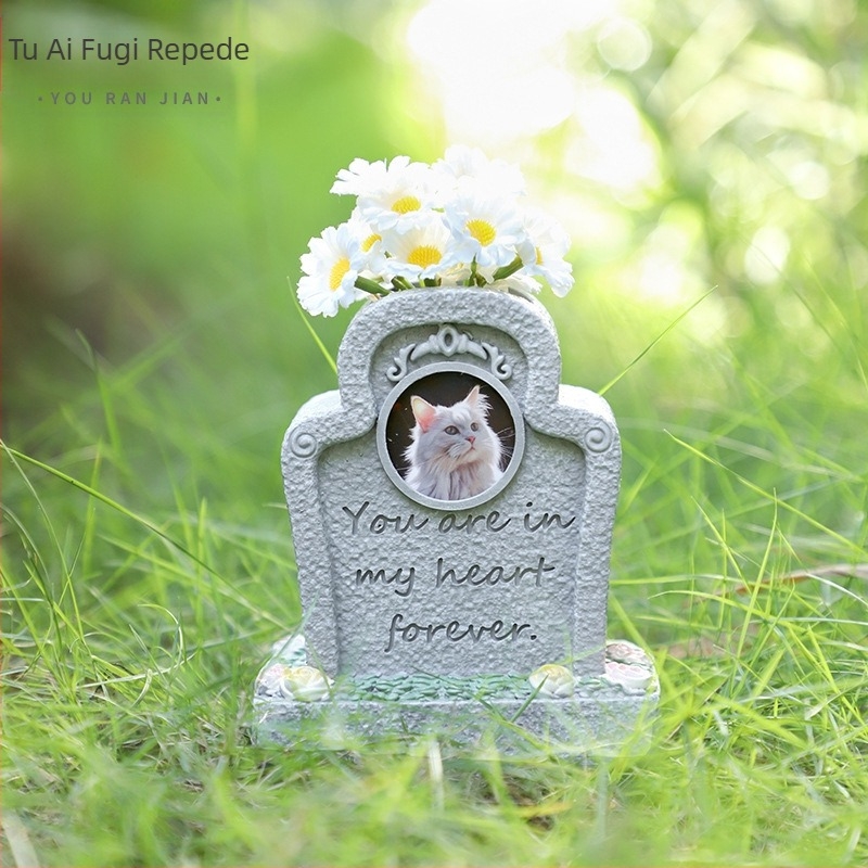 Decorațiuni de grădină în aer liber, monument, sacrificiu funerar, rășină, piatră funerară pentru animale de companie, stil european, transfrontalier, animale creative, pisici și câini, decorațiuni pentru monumente de grădinărit