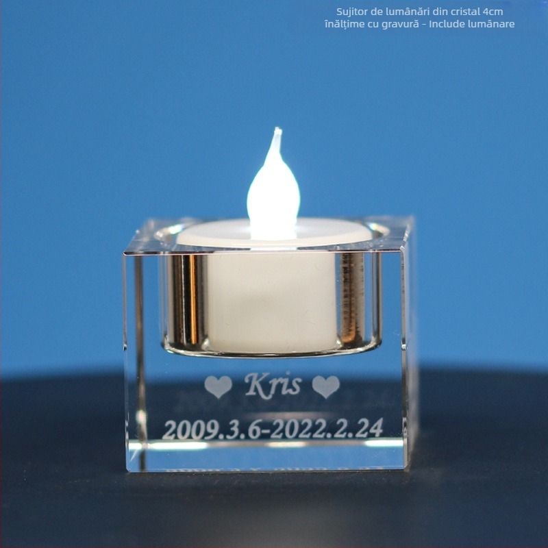 Ornamente de lumânări din cristal transfrontaliere, pentru cupluri de animale de companie, fotografie memorială, aranjament pentru cină la lumina lumânărilor, ornamente romantice nordice pentru living