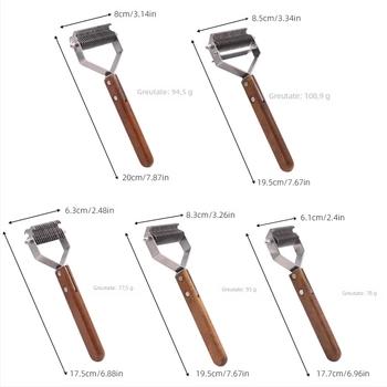 Pieptene pentru animale de companie, din oțel inoxidabil, cu două fețe, cu nod deschis, pieptene pentru animale de companie, special plutitor, păr pentru câini, pieptene de păr pentru pisici, pieptene de păr artificial