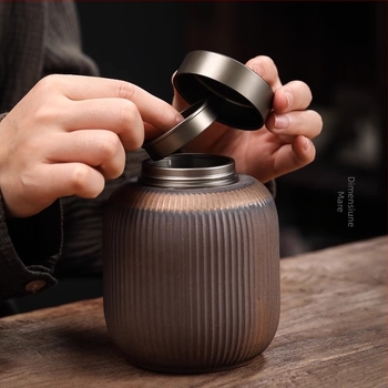 Ceainic ceramic vintage cu imitație de lemne de foc, mare, de uz casnic, din porțelan, depozit de ceai, sigilat, ceainic, cutie de ceai pentru birou