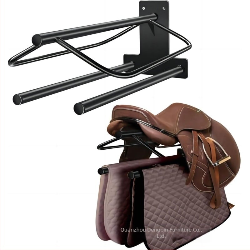 Suport metalic pentru șa, cadru de fixare pentru șa grea, suport de depozitare pentru șa, montat pe perete, pentru ecvestre, cu suport pentru șa