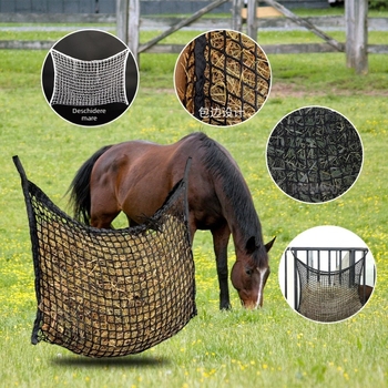 Plasă de hrănire cu iarbă pentru cai transfrontalieră, de mare capacitate, agățată, pentru hrănire, țesătură, pentru fân, consumabile ecvestre
