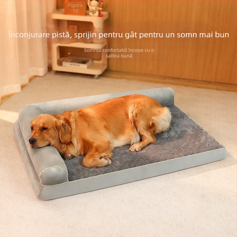 Canisă pentru animale de companie din burete nou, canisă pentru pisici, canisă detașabilă și lavabilă pentru animale de companie, canisă de pluș pentru câini și pisici, pentru patru sezoane