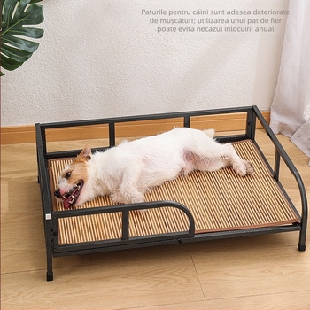 Pat pentru câini direct din fabrică, cu tub pătrat complet, rezistent la umiditate, pentru câini de talie mică și mijlocie, din fier forjat, pat de camping reclinabil pentru animale de companie, patru anotimpuri, universal