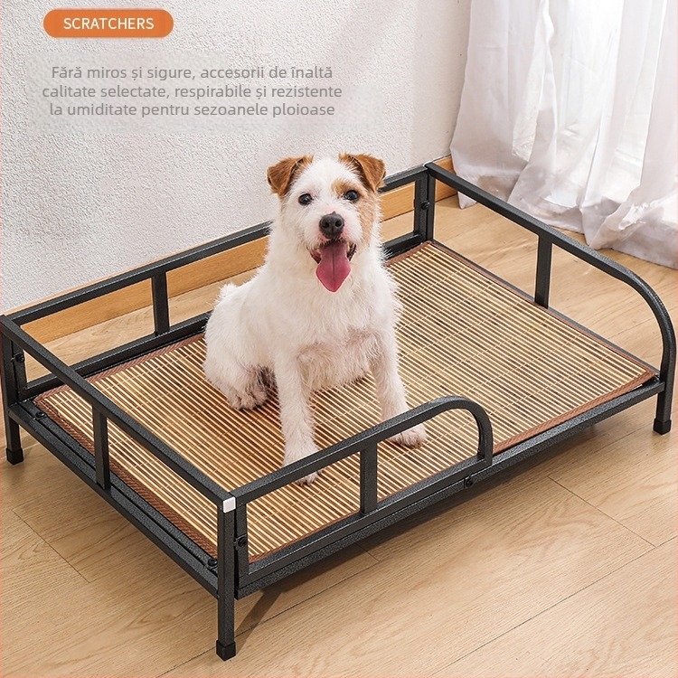 Pat pentru câini direct din fabrică, cu tub pătrat complet, rezistent la umiditate, pentru câini de talie mică și mijlocie, din fier forjat, pat de camping reclinabil pentru animale de companie, patru anotimpuri, universal
