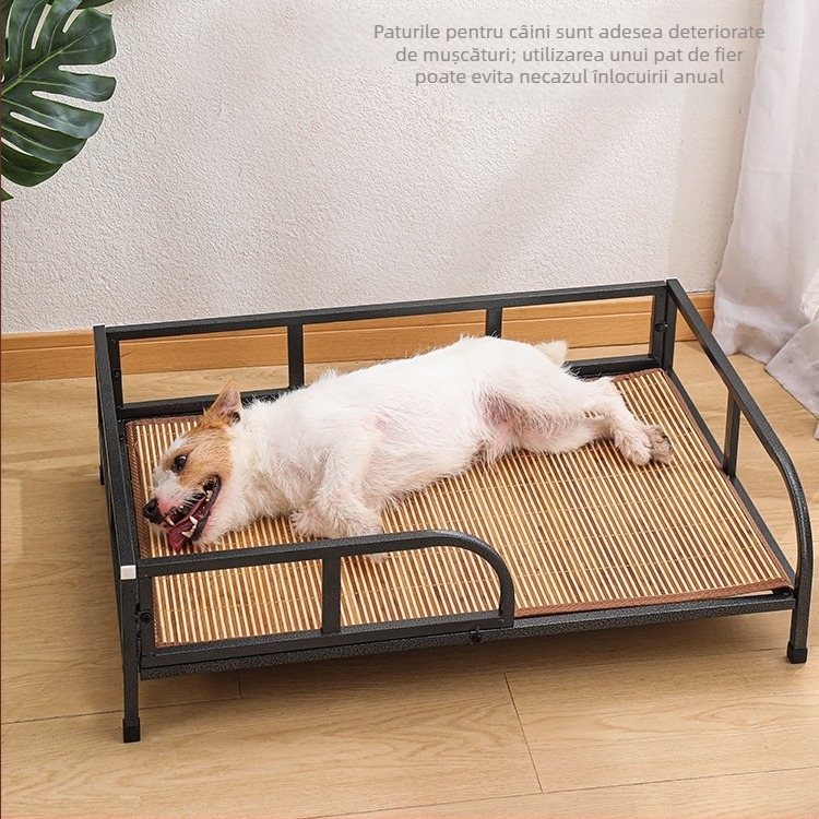Pat pentru câini direct din fabrică, cu tub pătrat complet, rezistent la umiditate, pentru câini de talie mică și mijlocie, din fier forjat, pat de camping reclinabil pentru animale de companie, patru anotimpuri, universal