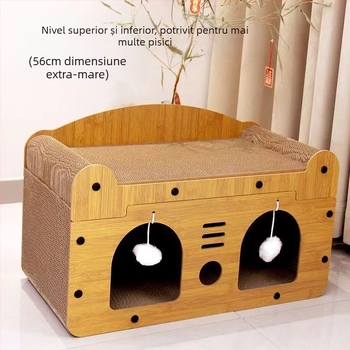 Pisică zgârietură tablă rezistentă la uzură cuib de pisică cu gheare verticale canapea hârtie ondulată patru anotimpuri jucărie universală pisică casă villa