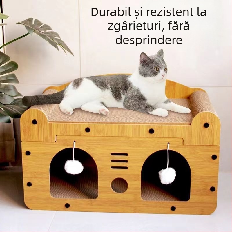 Pisică zgârietură tablă rezistentă la uzură cuib de pisică cu gheare verticale canapea hârtie ondulată patru anotimpuri jucărie universală pisică casă villa