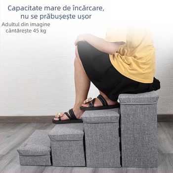 Scara pentru câini de companie poate fi depozitată, pliabilă cu patru straturi, scară pentru câini, scară pentru cățărat, scară pentru pat, scară pentru câini de companie