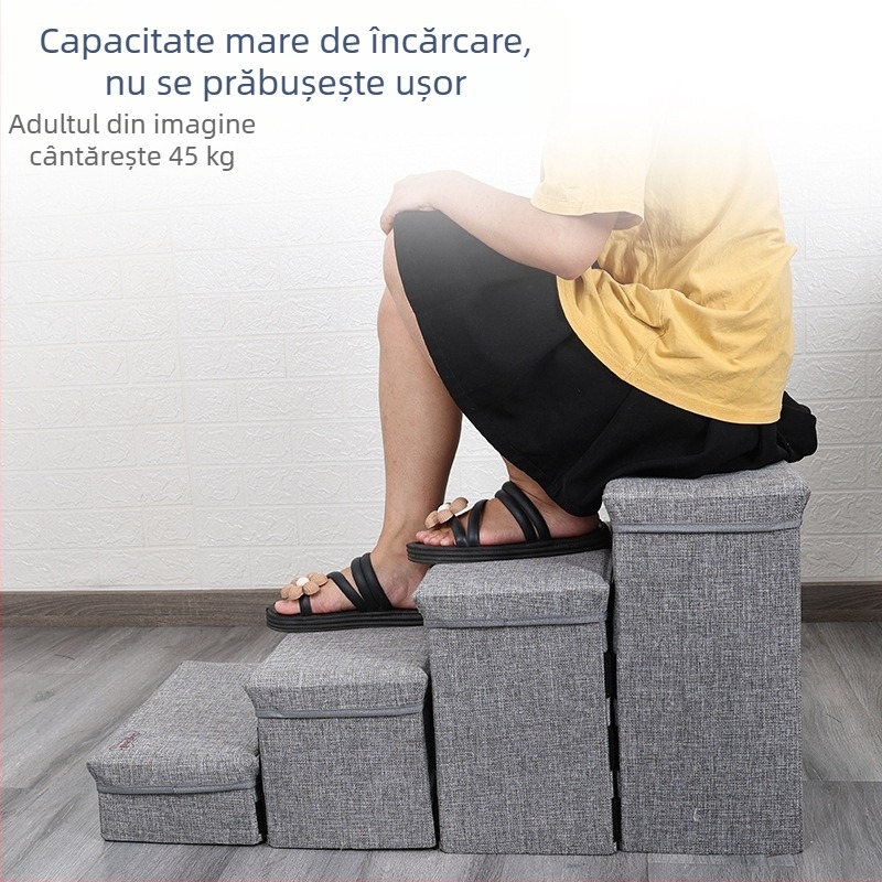 Scara pentru câini de companie poate fi depozitată, pliabilă cu patru straturi, scară pentru câini, scară pentru cățărat, scară pentru pat, scară pentru câini de companie