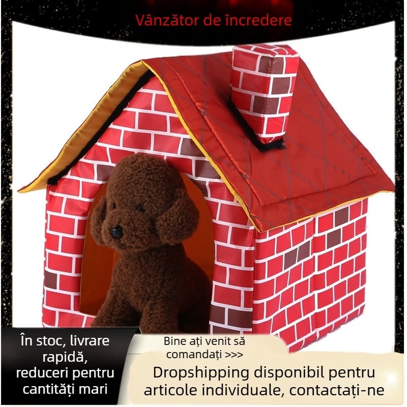 Cuib de animale de companie Crossborder Source, detașabil și lavabil, pentru câini mici, pentru patru anotimpuri, casă pentru pisici și câini, Villa, produse pentru animale de companie