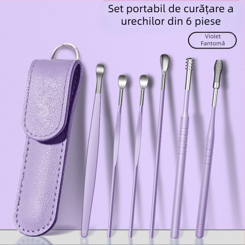 Set de linguri pentru săpat urechi, artefact profesional pentru săpat cerumen, cataramă pentru săpat urechi, instrument pentru copii și adulți