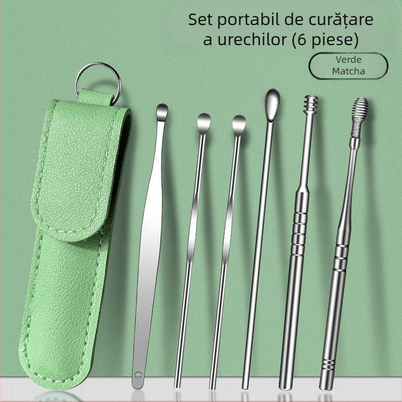 Set de linguri pentru săpat urechi, artefact profesional pentru săpat cerumen, cataramă pentru săpat urechi, instrument pentru copii și adulți
