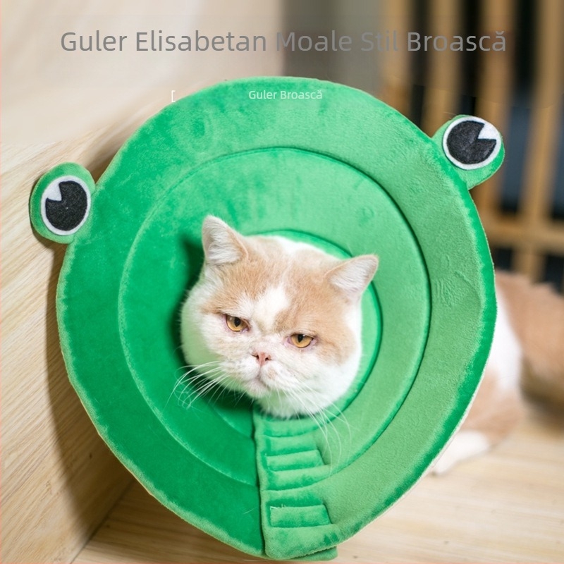 Zgardă elizabetană cu model de floarea-soarelui pentru pisici și câini, accesoriu pentru cap anti-zgârieturi și mușcături pentru animale de companie, zgardă moale pentru pisici, cerc al rușinii