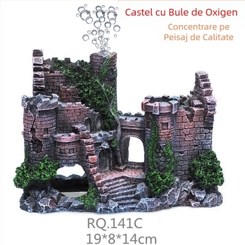 Ruiqi Acvariu Creative Rezervor Peisaj Castel Simulare Ușă Archway Pești și Creveți Călătorie Escape Casă Rășină Peisaj Castel