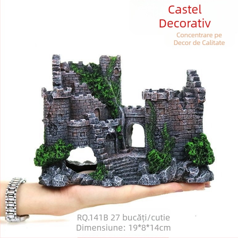 Ruiqi Acvariu Creative Rezervor Peisaj Castel Simulare Ușă Archway Pești și Creveți Călătorie Escape Casă Rășină Peisaj Castel