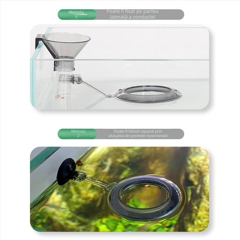 Tub de hrănire pentru acvariu, multifuncțional, acrilic, pentru hrănirea peștilor și creveților, artefact anti-drift, plutitor în apă, cu dublu scop, pentru iarbă, rezervor special