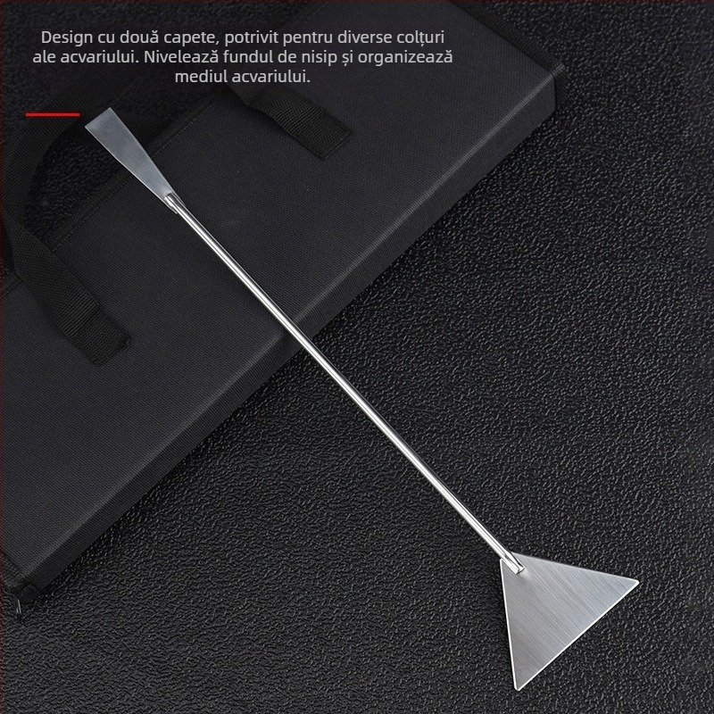 Perie de curățare a acvariului, instrumente acvatice, lopată plată din oțel inoxidabil, răzuitor de mușchi, îndepărtarea algelor acvatice, lopată pentru acvariu