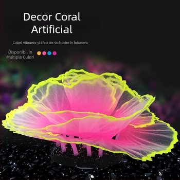 Acvariu decorațiuni ornamente pește rezervor amenajare a teritoriului coral simulare salată verde coral luminos lume subacvatică peisaj mic