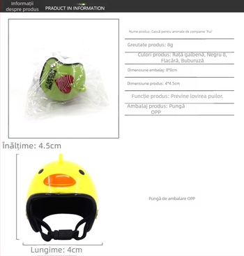 Cască de pui transfrontalieră, vânzare fierbinte, produse pentru animale de companie, pălărie de siguranță amuzantă, pălărie de pui, cască de protecție pentru animale de companie, glugă de pui