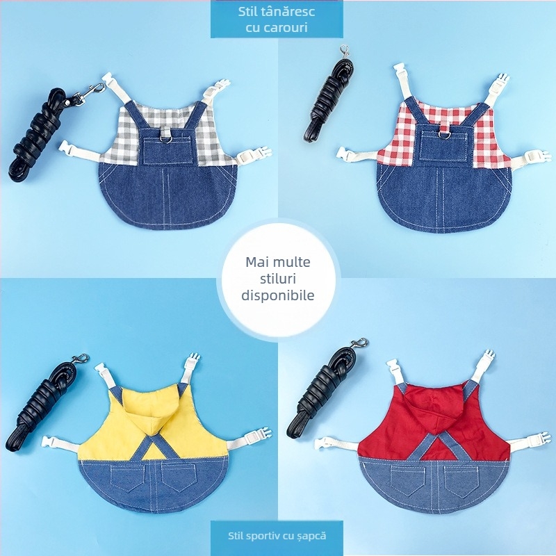 Lesă pentru iepuri de companie, lesă cu urechi căzute, accesorii vestimentare pentru iepuri pitici, iepure pentru pui de iepure, lesă din denim pentru îmbrăcăminte, iepure