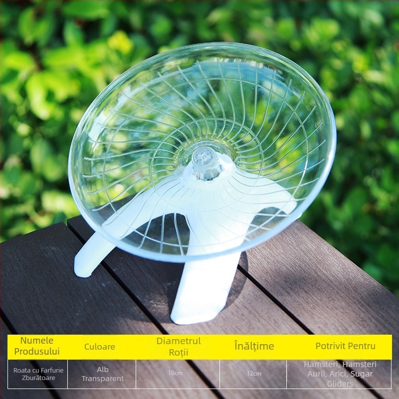 Hamster rulează disc ax Golden Bear zburător farfurie alergare consumabile transparent alergător jucărie 18CM dimensiune animal de companie bandă de alergare silențioasă